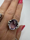 Huge Chunky Sterling Silver Amethyst Ring 925 Size M