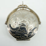 Vintage Sterling Silver Articulated Round Foliate Engraved Locket 925 Birm 1994