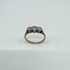 Vintage 18ct Gold & Platinum 0.40ct Diamond Trilogy Engagement Ring Size P