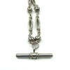 Vintage Sterling Silver 17.5” Fancy Link Chain with Dog Clip & T-Bar Pendant 925