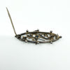 Antique Ewardian Sterling Silver & Rose Gold Swallow Ivy Love Letter Brooch 925