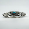 Large Chunky Vintage Sterling Silver Turquoise Brooch 925 Heavy 16g