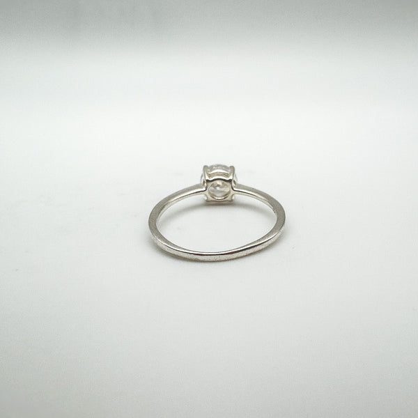 1ct CZ Solitaire Engagement Ring Sterling Silver Size M