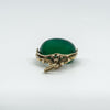 Vintage 9ct Gold Green Chrysoprase Fob Pendant / Charm (London 1980)