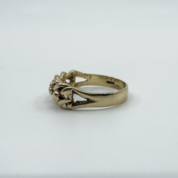 Vintage 9ct Gold Single Row Keeper Ring 375 Size L (London 1979)