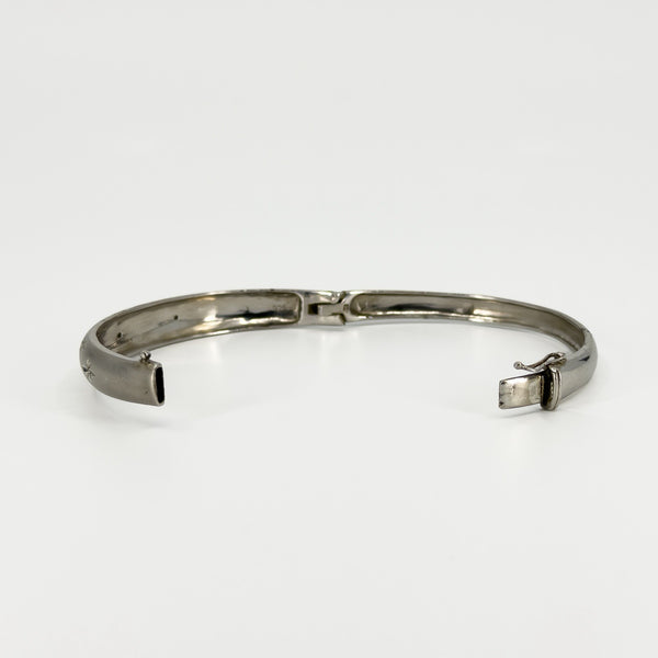 Sterling Silver Celestial Diamond Star Studded Bangle 925