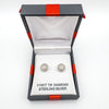 0.10ct Pave Diamond Stud Earrings in Sterling Silver 925 New in Box