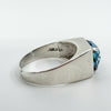 Vintage 2ct Blue Topaz Ring in Sterling Silver Size K