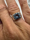 Vintage 2ct Blue Topaz Ring in Sterling Silver Size K