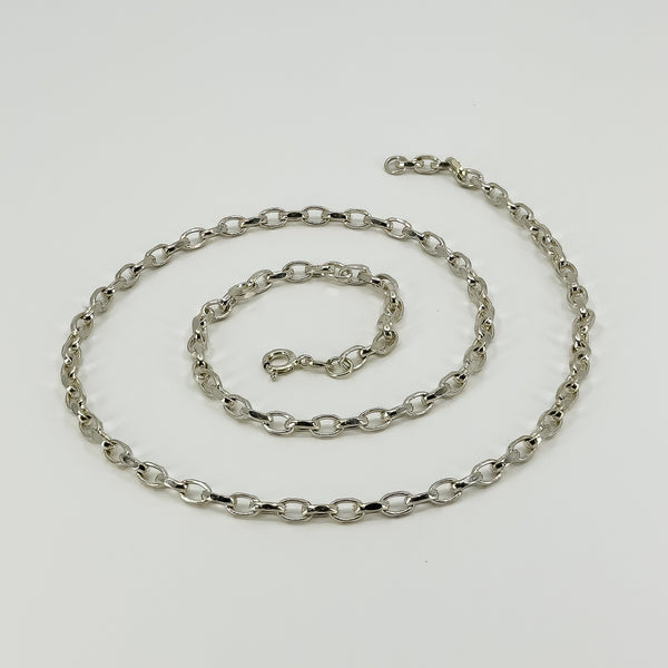 Vintage Sterling Silver 20” Belcher Links Chain / Necklace 925