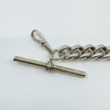 Chunky Sterling Silver Vintage Curb Links Bracelet & Large T-Bar Charm 925 61g