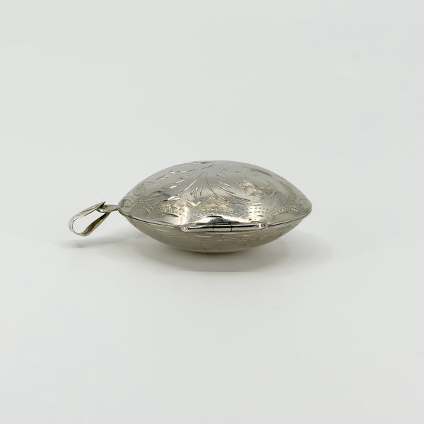 Vintage Sterling Silver Large Chunky Round Photo Locket 925 