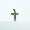 Chunky 9ct Gold CZ Christian Cross Pendant 375