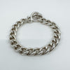 Sterling Silver Chunky Curb Links 7.5” Bracelet & T-Bar Toggle 925 36g
