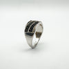 Diamond Half Hoop Band / Ring in Sterling 925 Size N Stacking Eternity Wedding