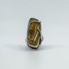Chunky Modernist Heavy Baltic Amber Ring in Sterling Silver 925 Size L - M