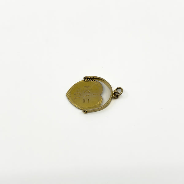 Large Vintage 9ct Gold Spinning I LOVE YOU Fob / Pendant 375 (London 1974)