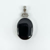 Large Chunky Vintage Double Sided Fob Black Onyx & White Mother of Pearl Pendant