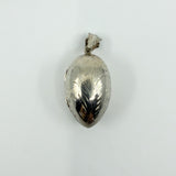 Chunky Vintage Sterling Silver Oval Foliate Engraved Photo Locket 925 (1996)