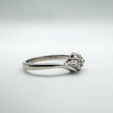 9ct White Gold 0.20ct 4x Stone Diamond Ring Size N - O Freshly Rhodium Plated
