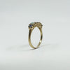 Vintage 9ct Gold Sapphire & Opal Band / Ring 375 Size L Eternity Half Hoop