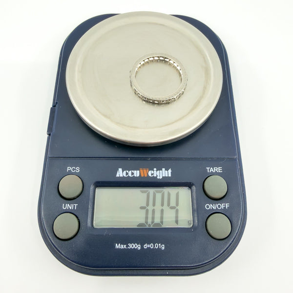 Antique Platinum Old Cut Diamond Full Eternity Band / Ring Size L - M