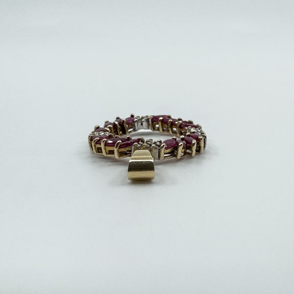 Vintage 9ct Gold 1.60ct Ruby & Diamond Pendant / Charm 375 (Birmingham 1989)