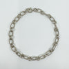 Vintage Sterling Silver Oval Links Chain Charm 7.5” Bracelet 925