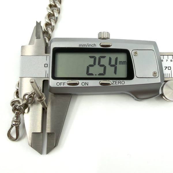 Chunky Sterling Silver Vintage Curb Links Bracelet Dog Clip & T-Bar Charm 925