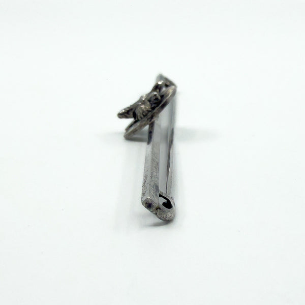 Antique Sterling Silver Fox & Horseshoe Bar Brooch 925