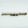 Vintage 18ct & 14ct Gold Diamond & Garnet Bar Brooch 750