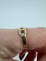 Rare Antique 15ct Rose Gold Natural Ruby Ring 625 Size M (Birm 1881)