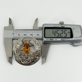 Large Vintage Sterling Silver Citrine Celtic Thistle Brooch 925 by Ward Bros
