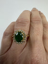 14ct Gold 1.77ct Emerald & Diamond Cluster Ring 585 Size N Engagement Stacking