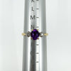 Vintage 9ct Gold 0.60ct Amethyst & Diamond Trilogy Ring 375 Size O Engagement
