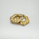 New & Unworn 9ct Gold Vintage Creole Hexagonal Chunky Hoop Earrings