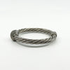 Chunky Twisted Sterling Silver CZ Oval Bangle / Bracelet 925