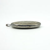 Large Vintage Sterling Silver Oval Floral Engraved Locket 925 (Birm 1973)