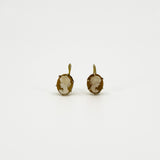 Vintage 9ct Gold Small Cameo Drop Earrings 375 (Birm 1963)
