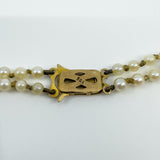 Vintage 9ct Gold Cultured Double Row Pearl 17” Necklace 375