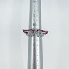 New Sterling Silver Ruby Double Angel Wings Ring 925 Size N - O