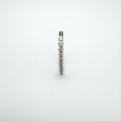 10ct White Gold Large Diamond Hoop Earrings