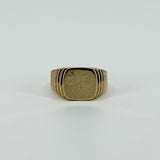 Vintage 9ct Gold Signet Ring 375 Size T - U 375 UNISEX Art Deco Style