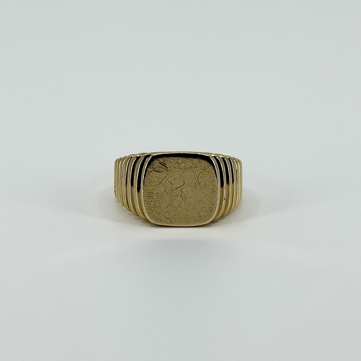 Vintage 9ct Gold Signet Ring 375 Size T - U 375 UNISEX Art Deco Style