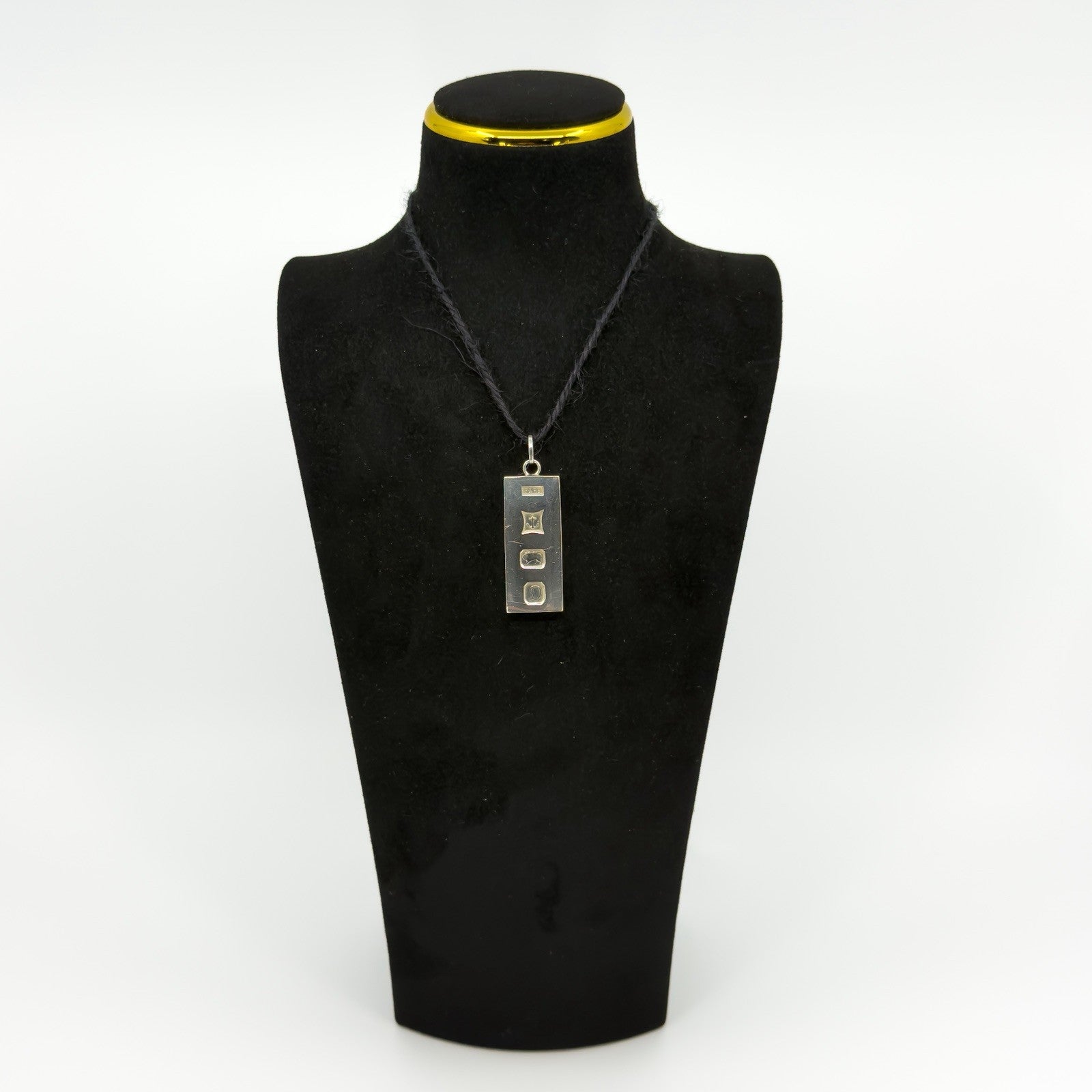 Large Chunky Vintage Sterling Silver Ingot Pendant 925 (Birm 1978)