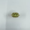14ct Gold 1.10ct Green Peridot Cluster Ring 585 Size M 1/2 Engagement