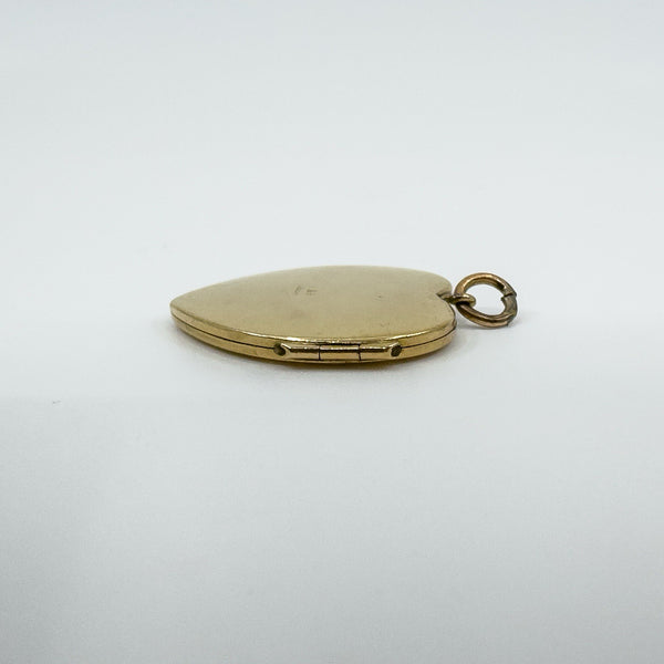 Vintage 9ct Gold Heart Locket Floral / Etched / Scroll Design Engraving 375 5.6g