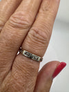 Vintage 9ct White Gold Paste Full Eternity Band / Ring Size M 