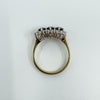 Vintage 9ct Gold 1.14ct Diamond & Sapphire Trilogy Ring Size K - L (London 1989)