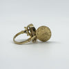 Vintage 9ct Gold Secret Locket Ring Size M 1/2  Engraved Fleur De Lis 1984